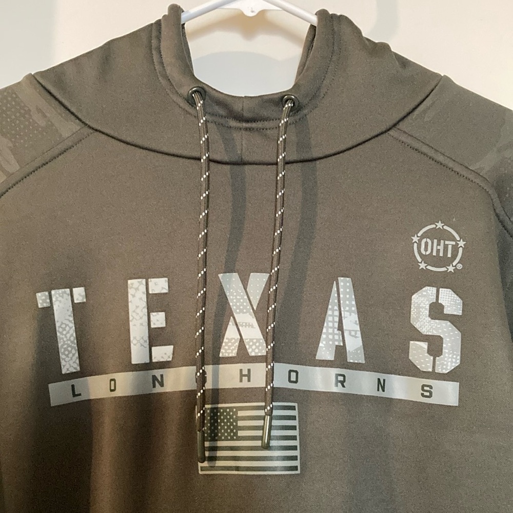 Texas Longhorns Men’s Olive/Camo Hoodie. Part of the OHT Initiative. Like New. - Picture 8 of 12